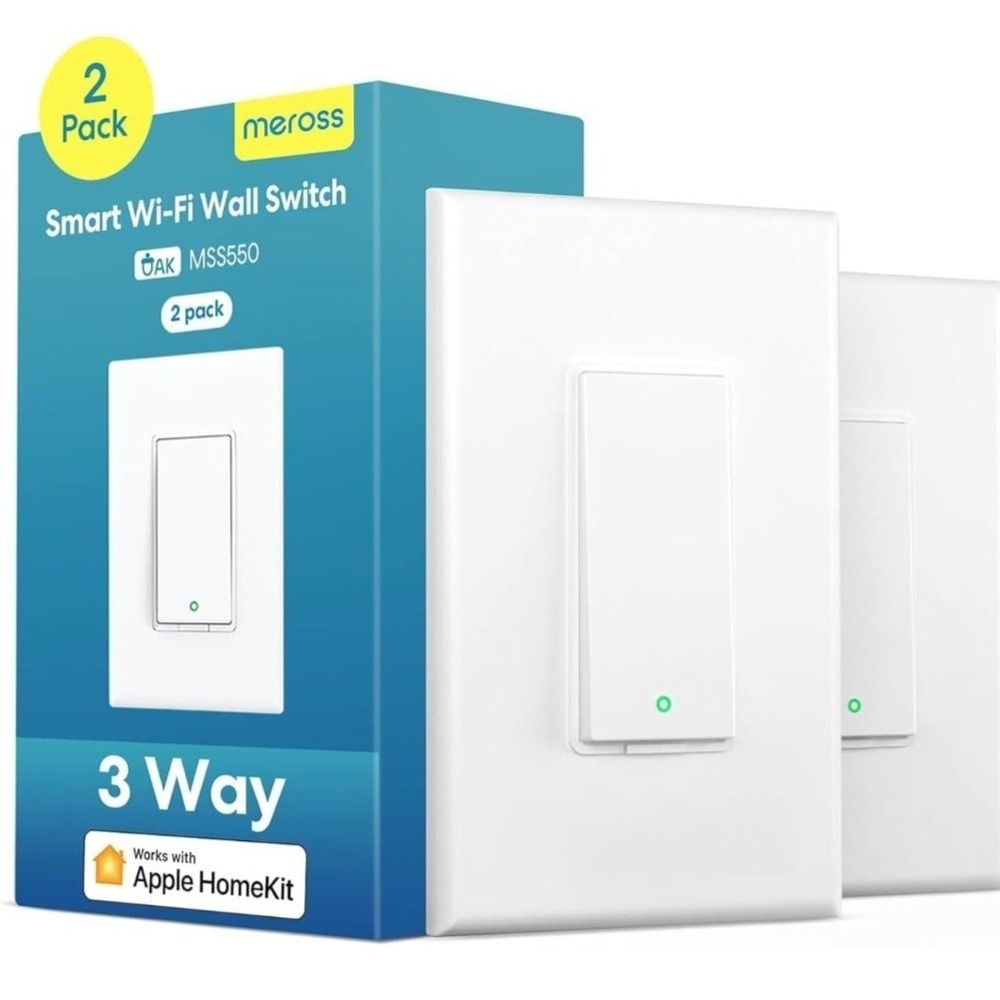 Meross 2Pc Smart Wi-Fi Single Pole Wall Switch Alexa/Google/Apple MSS510